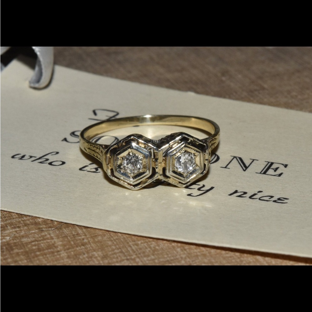 Art deco toi et moi diamond ring! - Picture 3 of 7